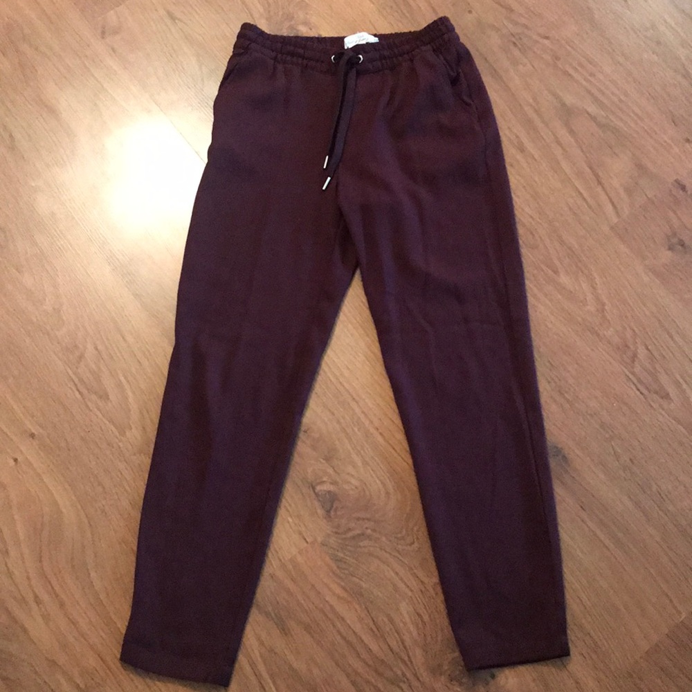H&M burgundy casual pants